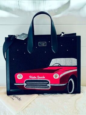 Kate Spade ♠️ Manhattan Car Tote Pink Cadillac Novelty collectible NWT amazing